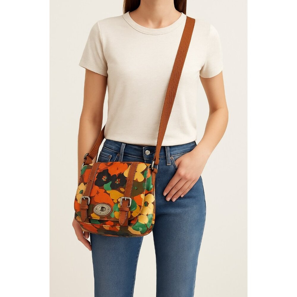 Fossil Floral Crossbody Purse | Key-Per Collection | Leather Trim - Picture 1 of 13